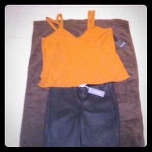 Nordstrom signature black leather skinny pant
